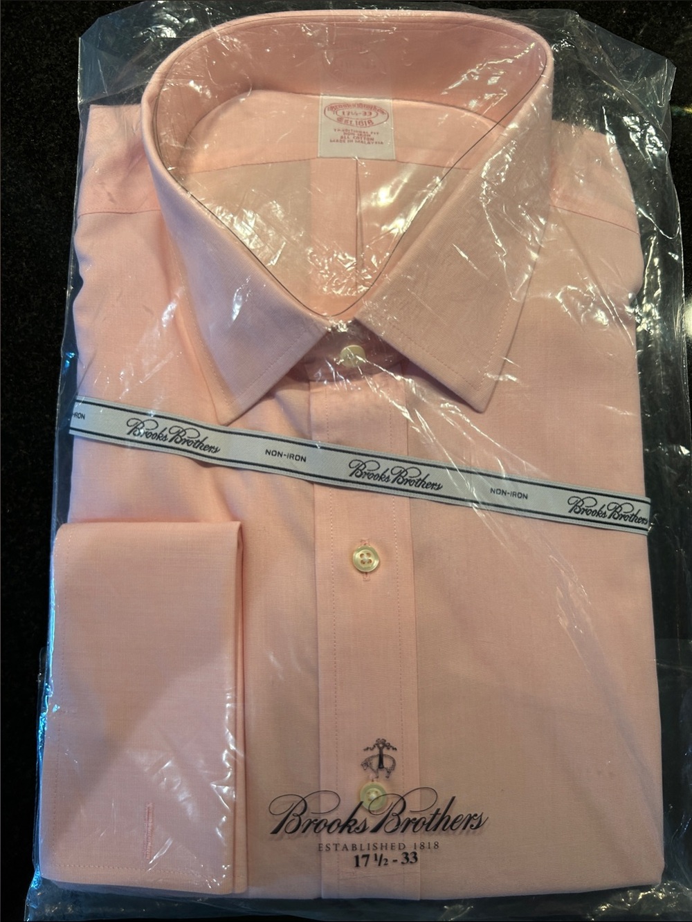 Brooks Brothers Men's Pale Pink Non-Iron Dress Shirt